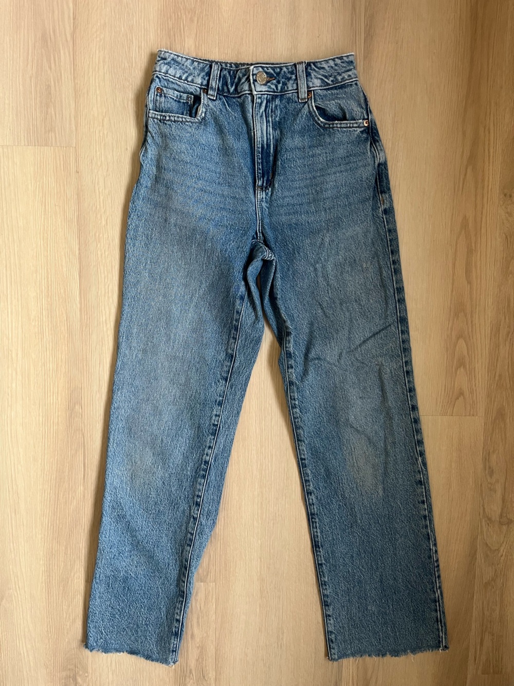 Women’s Garage Denim 90’s Straight Blue Jeans - Loose fitting High-rise